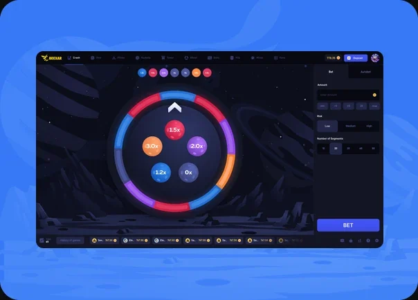AI-generated space-themed wheel game