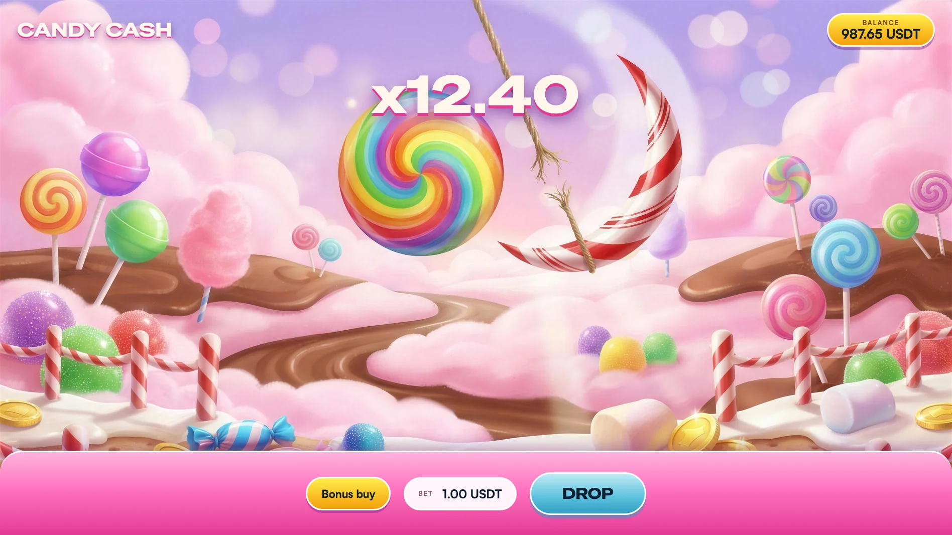 The Candy Cash game running in a browser